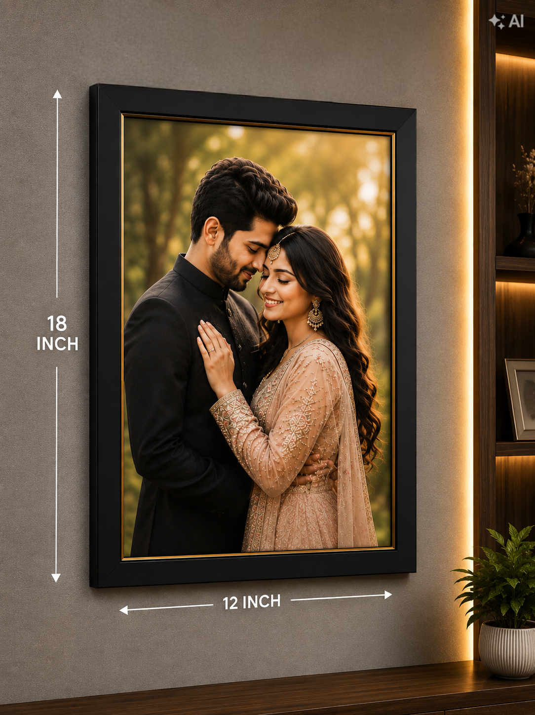 Personalized Photo Frame 12×18 Inch | Custom Photo Wall Frame | Anniversary Birthday Wedding Gift - Image 3